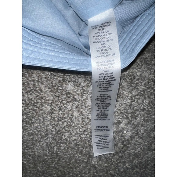 Chico's Moto Jacket Faux Leather Suede Trim blue Size 2 boho - Picture 4 of 7